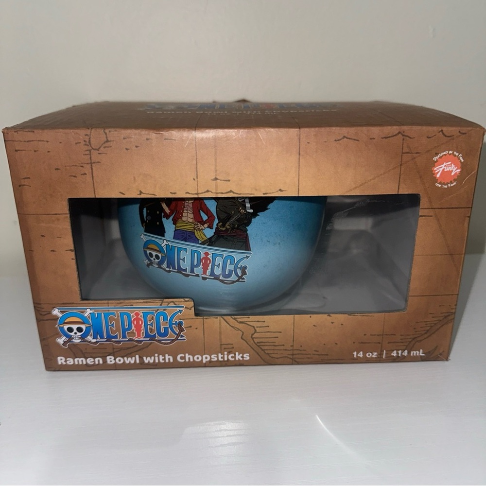 Onepiece Blue One Piece Ramen Bowl with Chopsticks